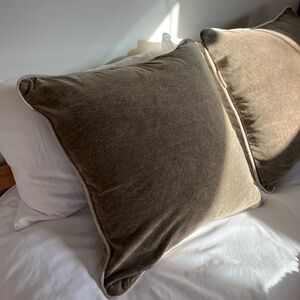 Set of Two Premium Velvet Pillow Covers, Like New, Living Spaces 22x22 inches
